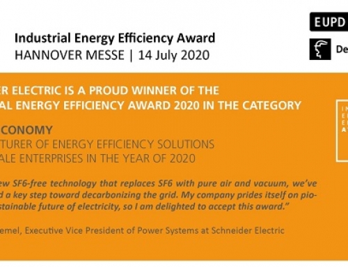 Schneider Electric gana el Industrial Energy Efficiency Award en Hannover Messe por su tecnología de aparamenta de medio voltaje sin gas SF6